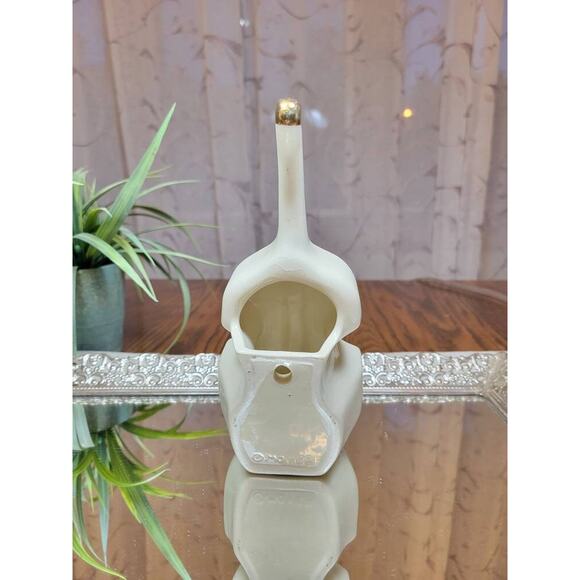 Vintage Cello Wall Pocket, Moyer Violin Planter, Purple Violets - Picture 2 of 6